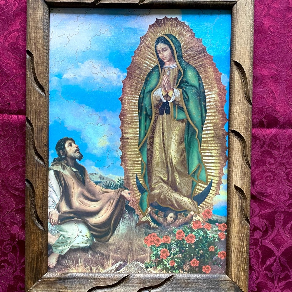MOTHER MARY WOOD FRAME PAINTING